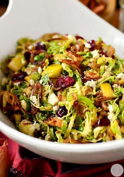 Fall Shredded Brussels sprouts Salad