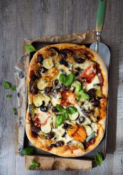 Homemade Roasted Vegetable Pizza