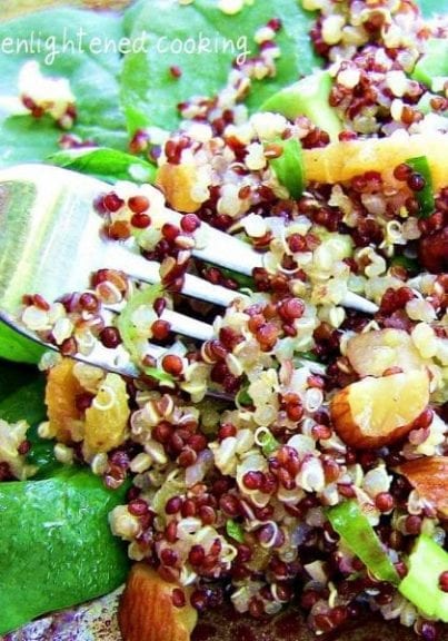 Quinoa Salad with Moroccan Spices, Dried Fruit and Avocado