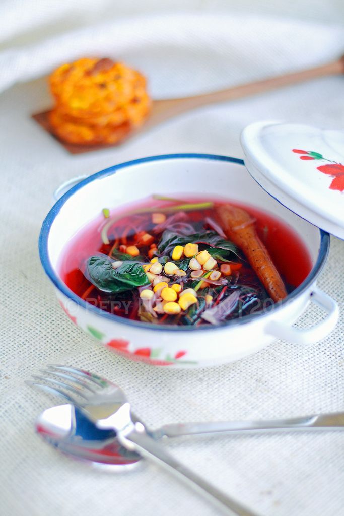 Sayur Bening Bayam Merah Recipe (Indonesian Red Amaranth Clear Soup) » Indonesia Eats